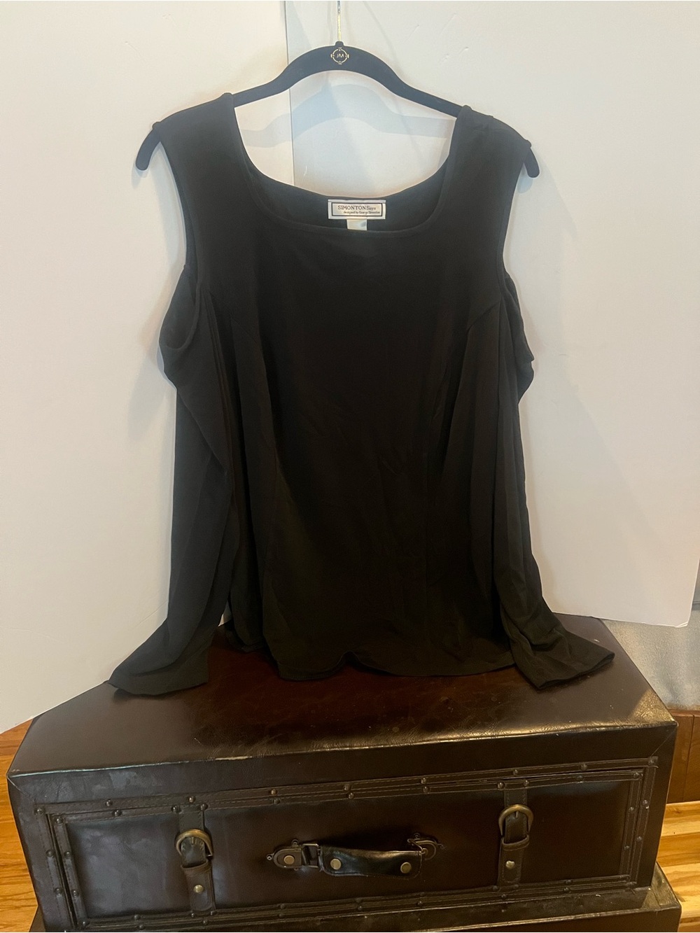 George Simonton Black Cold Shoulder Blouse